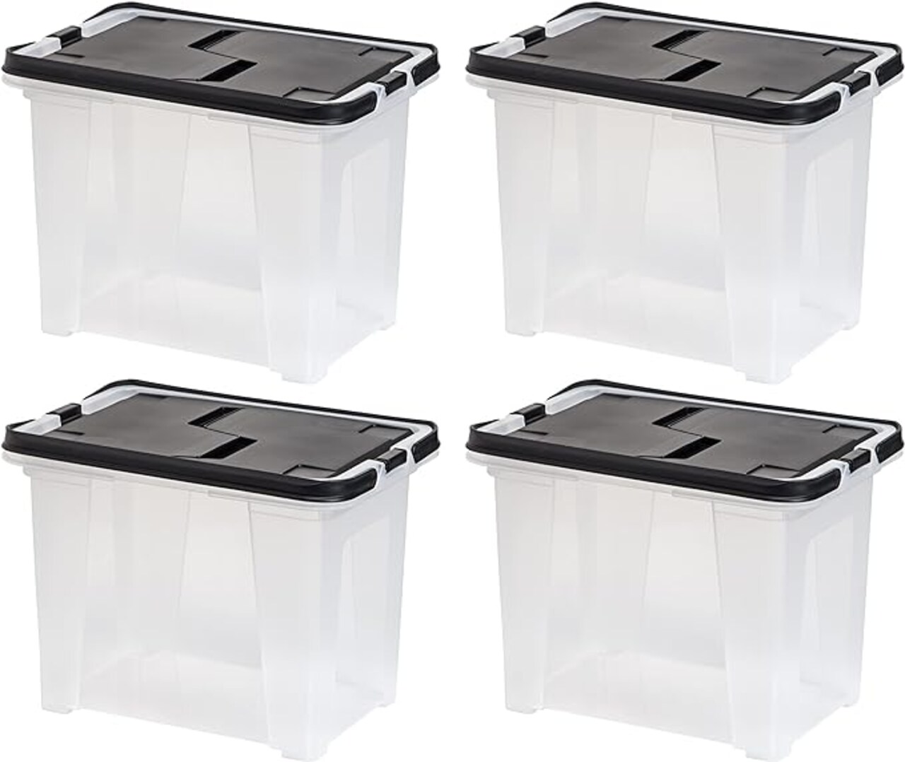 IRIS USA Portable Letter Size File Box with Handle for Hanging Folders